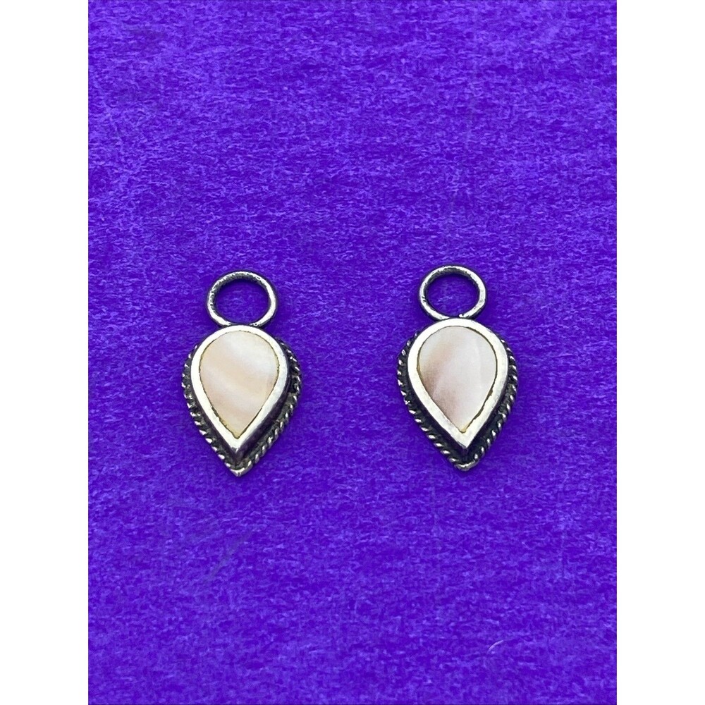 Vintage Sterling Silver BOMA Southwestern Pink Mother of Pearl Earrings